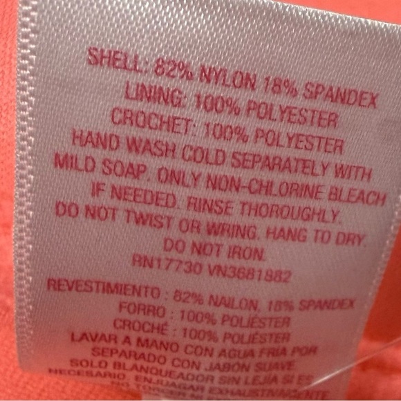 Xhilaration Orange-ish Pink Crochet Bikini Top - Picture 2 of 7